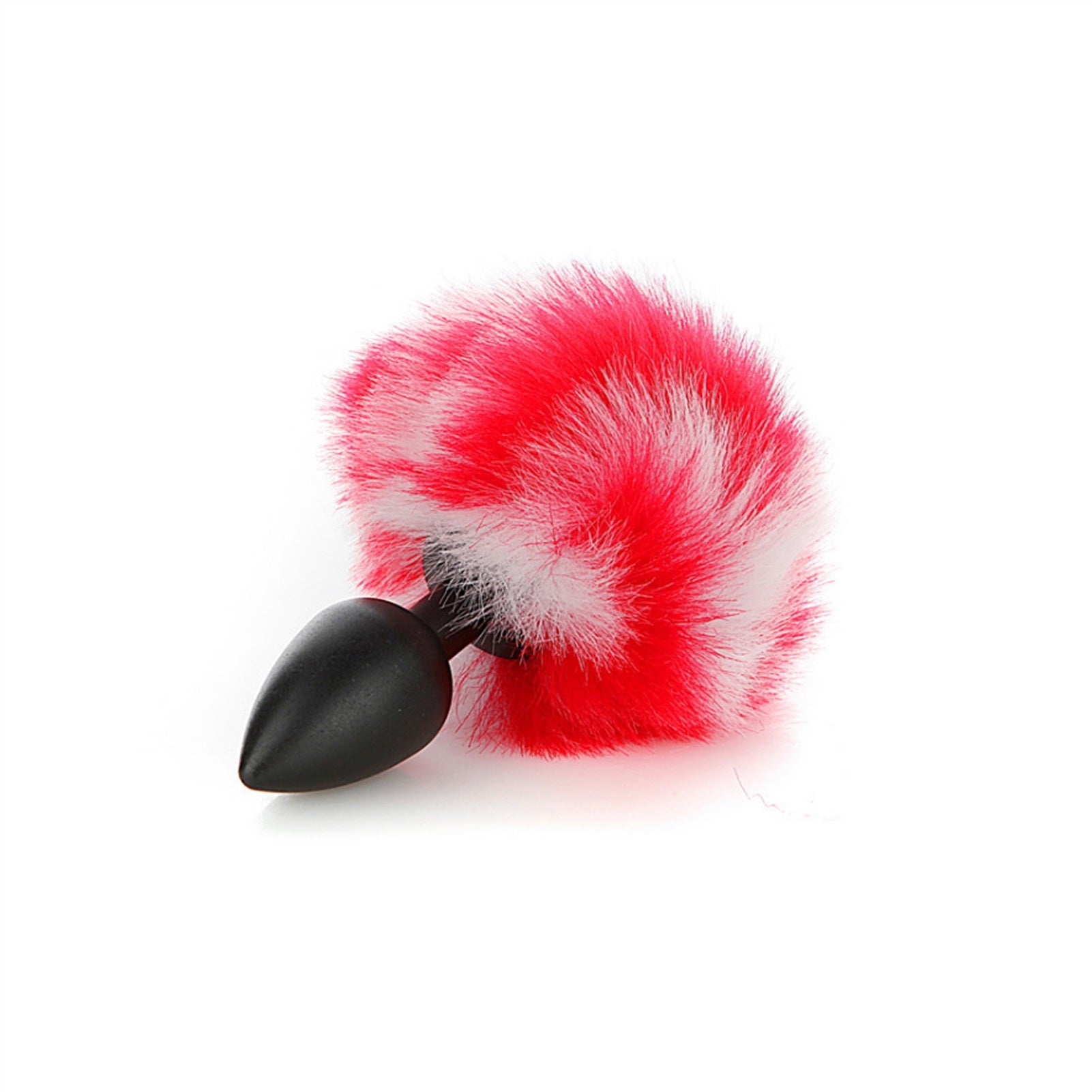Red artificial fox tail anal plug ear hairpin set 