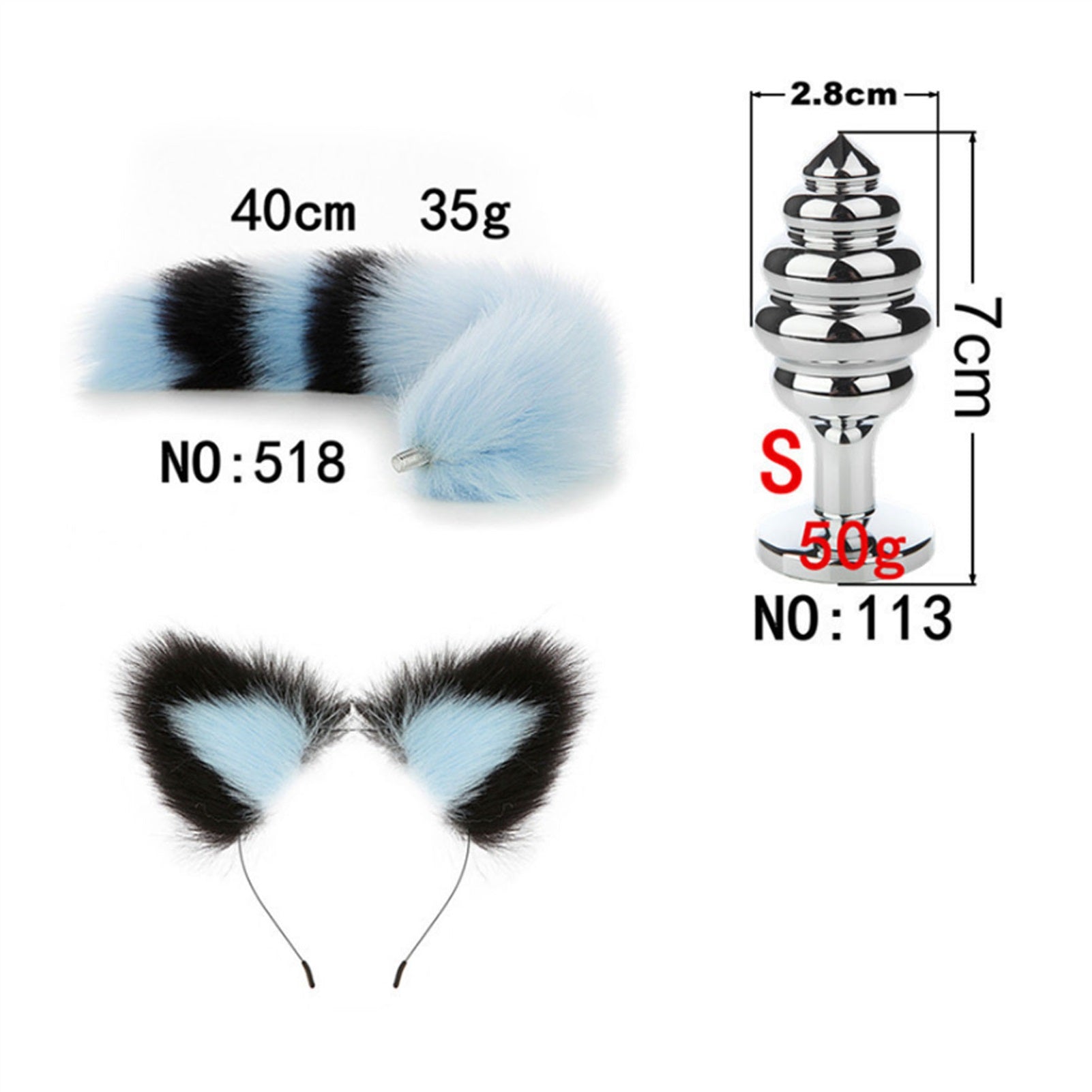 Faux Fox Tail Anal Plug Ear Hairpin Set Cosplay Ad