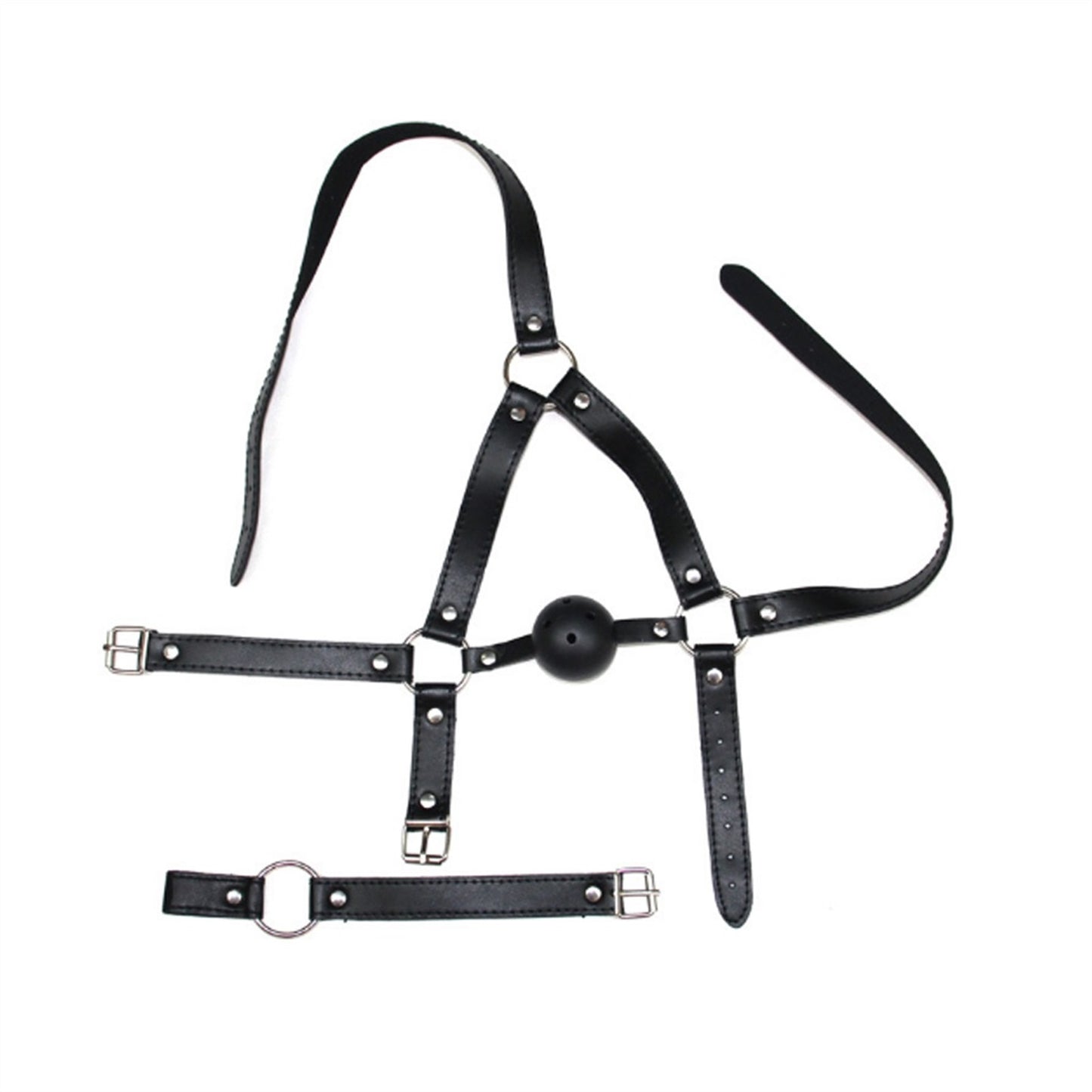 Female Leather Deep Throat Torture Harness Type Op