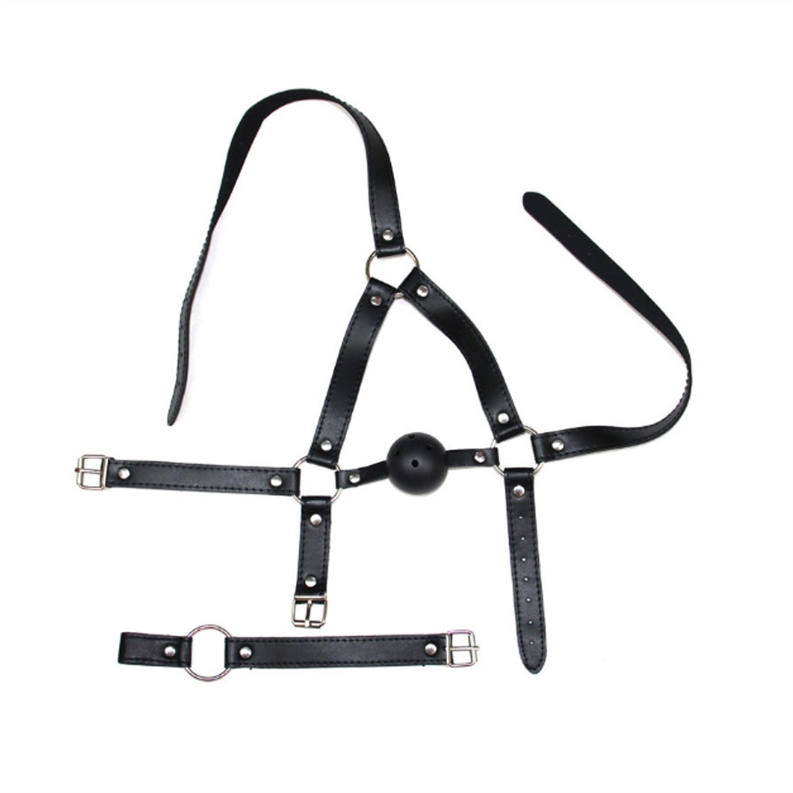 Female Leather Deep Throat Torture Harness Type Op