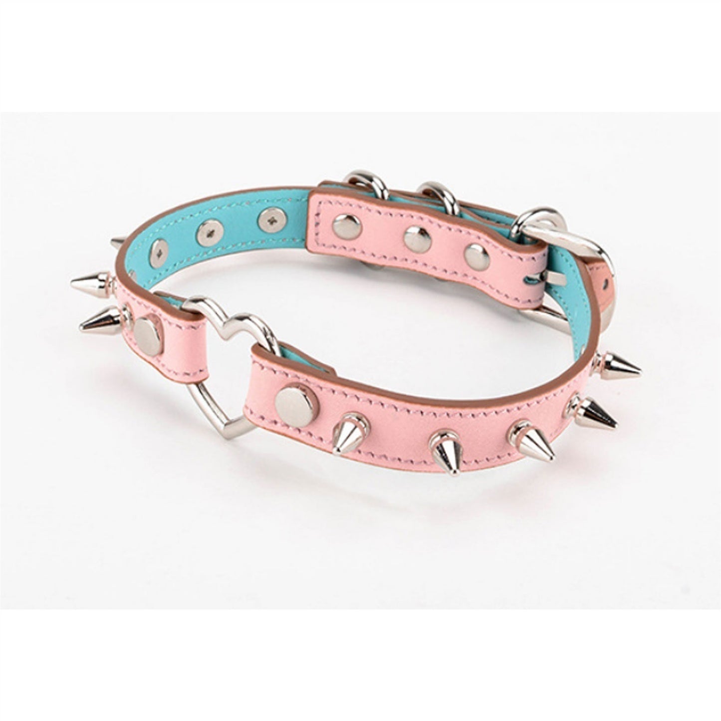 Nightclub Punk Rock Colorful Spike Rivets Black PU