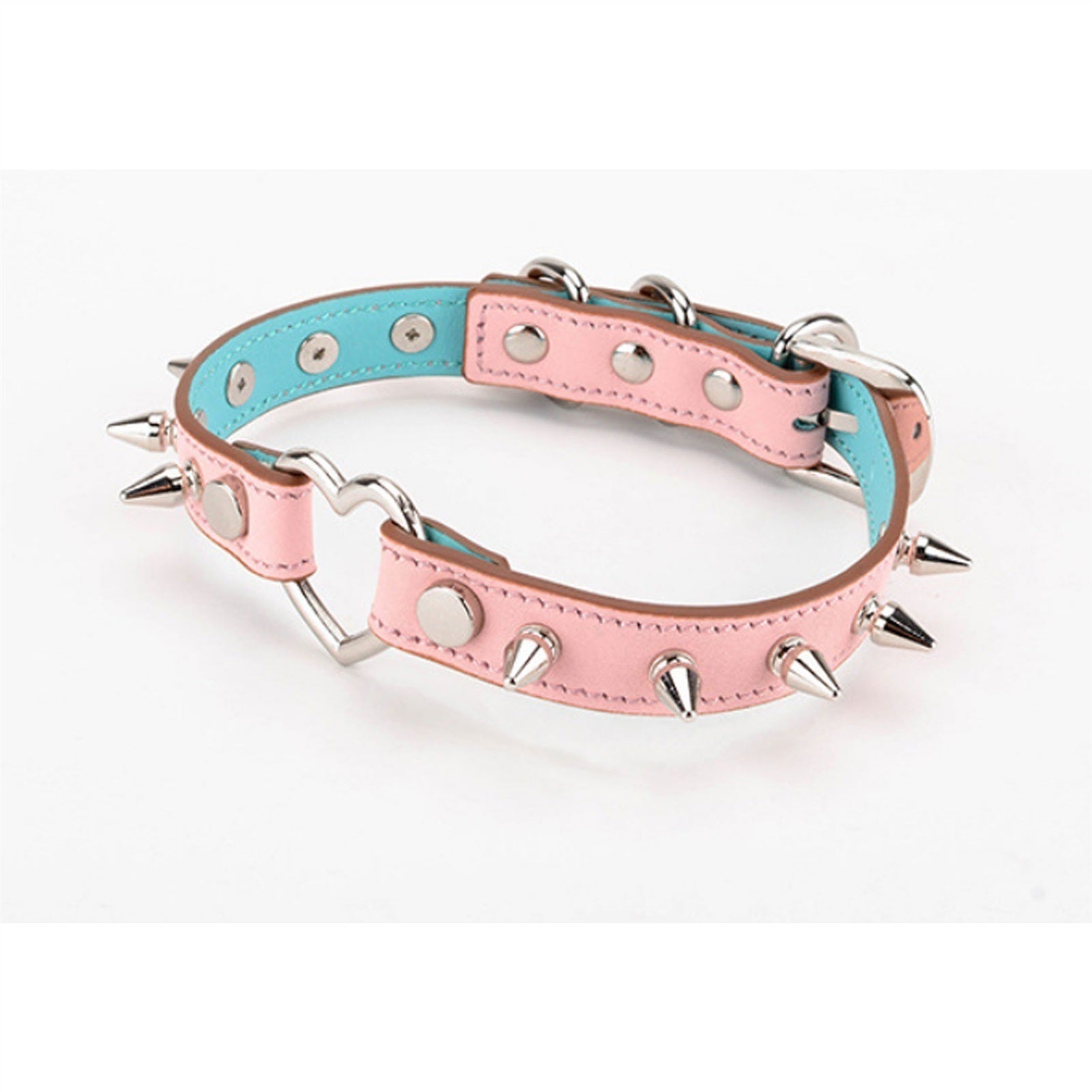 Nightclub Punk Rock Colorful Spike Rivets Black PU