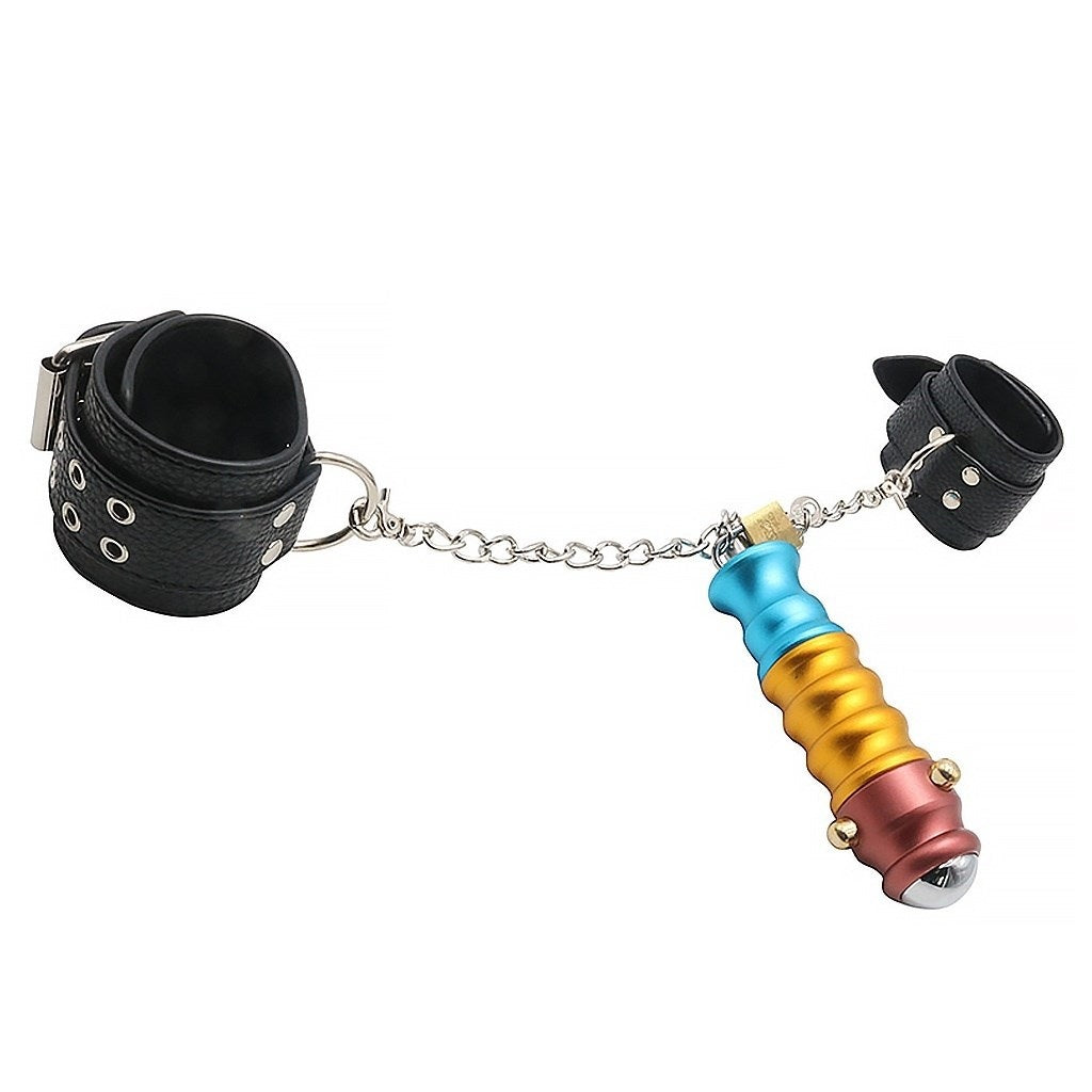 Metal Handcuffs Anal Plug With Chain Master Slave 