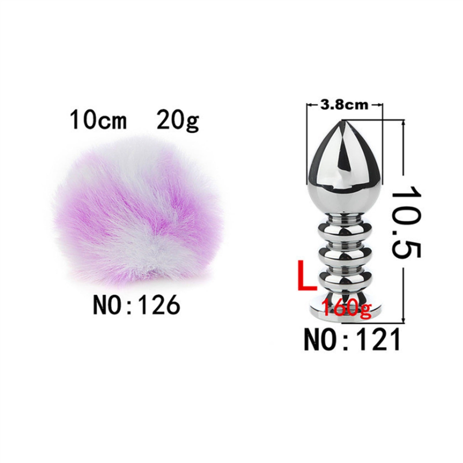 Detachable Imitation Rabbit Ball Tail Anal Plug Fo