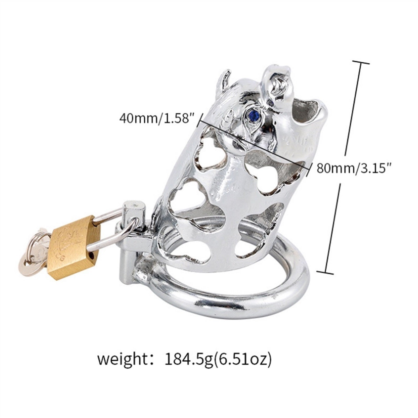 Cow Head Metal Chastity Lock Male Appliance Penis 