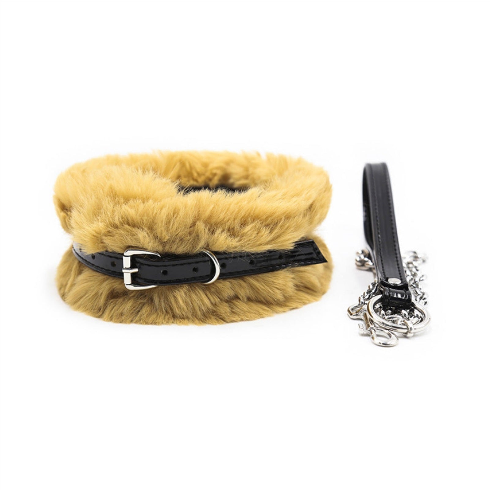 PU Leather Plush Neck Sleeve Choker Collar Necklac