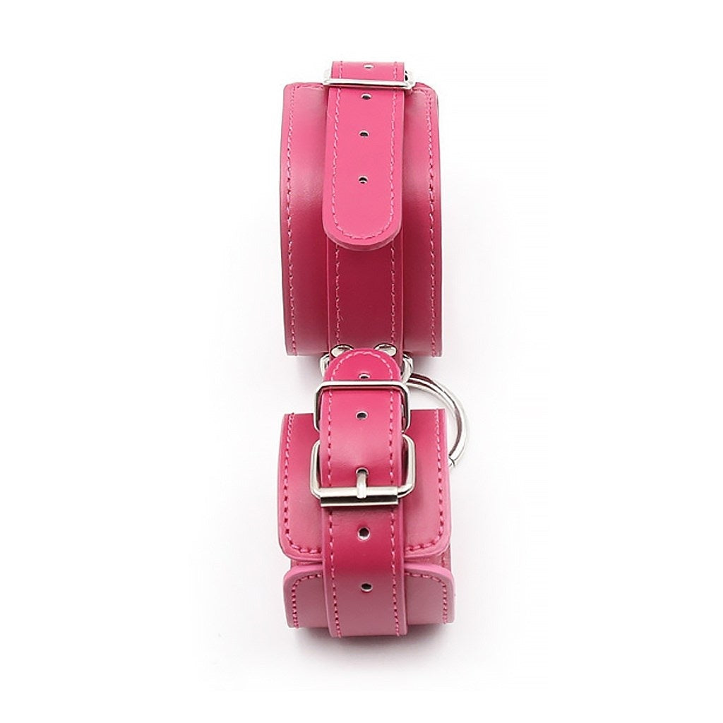 PU Leather Adjustment Handcuffs Leg Cuffs Set Flir