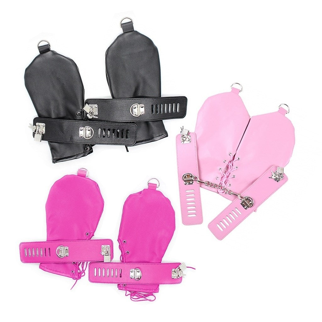 PU Leather Adjustment Handcuffs Multifunction Dog 