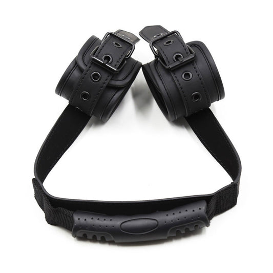 PU leather Handcuffs Gold Rivet Chain Cuff Punk Ro