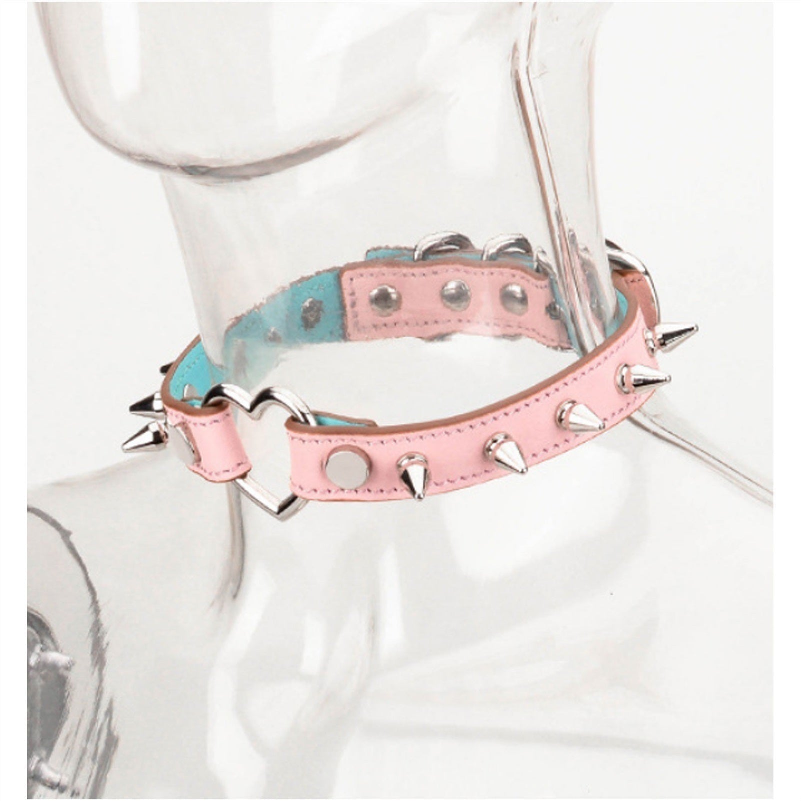 Nightclub Punk Rock Colorful Spike Rivets Black PU